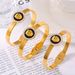 Punk Style Diamond Studded Lion Head Round Brand Elastic Opening Titanium Steel Gold-plated Bracelet, Niche Personalized_ipsvogv.com