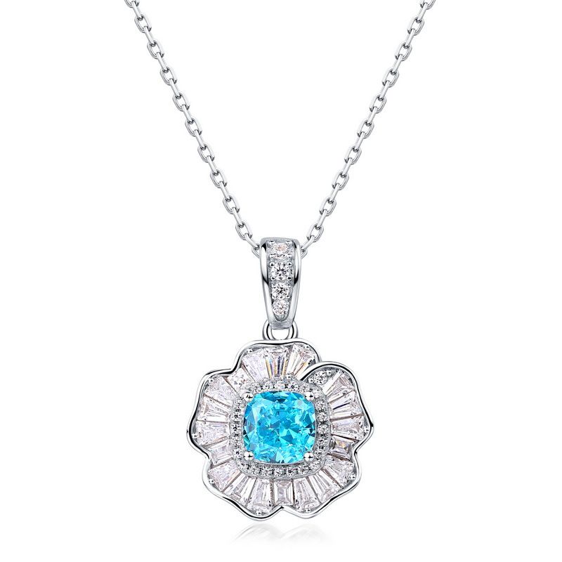 new Flower Lady Pendant Female S925 Silver Inlaid Shining Ice Flower Cut High Carbon Diamond Pendant Light Luxury_ipsvogv.com