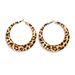 Exaggerated Spicy Girl Style Leopard Print With Geometric Metal Ring Earrings For Women_ipsvogv.com