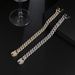 Hip Hop Bracelet Micro Pave Zircon Men's Bar Chain 14mm Diamond Cuban_ipsvogv.com