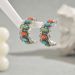 New Geometric Retro Earrings For Women Personality Inlaid Colorful Natural Stone Earrings Creative C Shaped Earrings For Women_ipsvogv.com