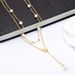 Korean Version Butterfly Necklace Women's Titanium Steel Double-layer Pearl Long Tassel Pendant Electroplated Color_ipsvogv.com