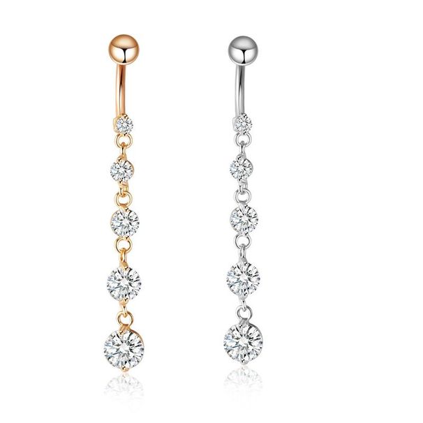 Zircon String Gold Pendant Exquisite Piercing Belly Button Ring Nail_ipsvogv.com
