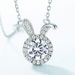 new Rabbit Full Diamond Clavicle Chain S925 Silver Moissanite Necklace Light Luxury Fashion High End Niche Versatile_ipsvogv.com