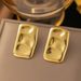 Titanium Steel Rectangular Pleated Wrinkled With Exaggerated Concave Convex Surface And Golden Luster For Women's_ipsvogv.com
