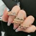 Diamond New Color Rose Zircon Gold Cross Opening For Women's Ins Cool Wind Light Luxury Girl Versatile Ring_ipsvogv.com