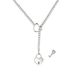 Women's Jewelry Fashion Love Lock Peach Heart Necklace Stainless Steel Electroplated Silver Necklace Punk Gothic Cuban Necklace Decoration_ipsvogv.com