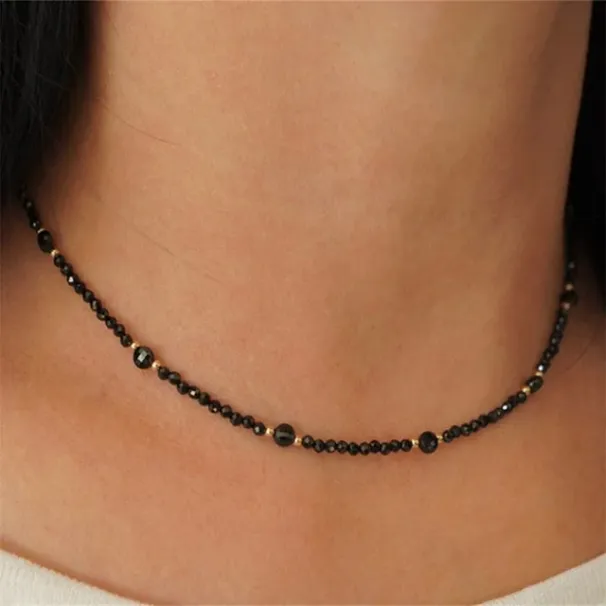 2025 New Arrivals Fashion Boho Vintage Simple Black Rice Bead Chain Necklace For Women Female Multilevel Y2K Ethnic Style Choker Jewelry_ipsvogv.com