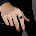 ring, Inlaid With Vintage Men's Trendy Black Stone, Men's Personalized And Fashionable Punk Ring , Stone,_ipsvogv.com