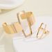 Yuwen Fashion And Jewelry Set Line Shape Grid Hollow Gold-Plated Ring Bracelet_ipsvogv.com