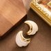 Internet Celebrity Fashionable Simple Letter C-shaped Wide Face With High-end Feel, Light Luxury, Niche Silver Needle_ipsvogv.com