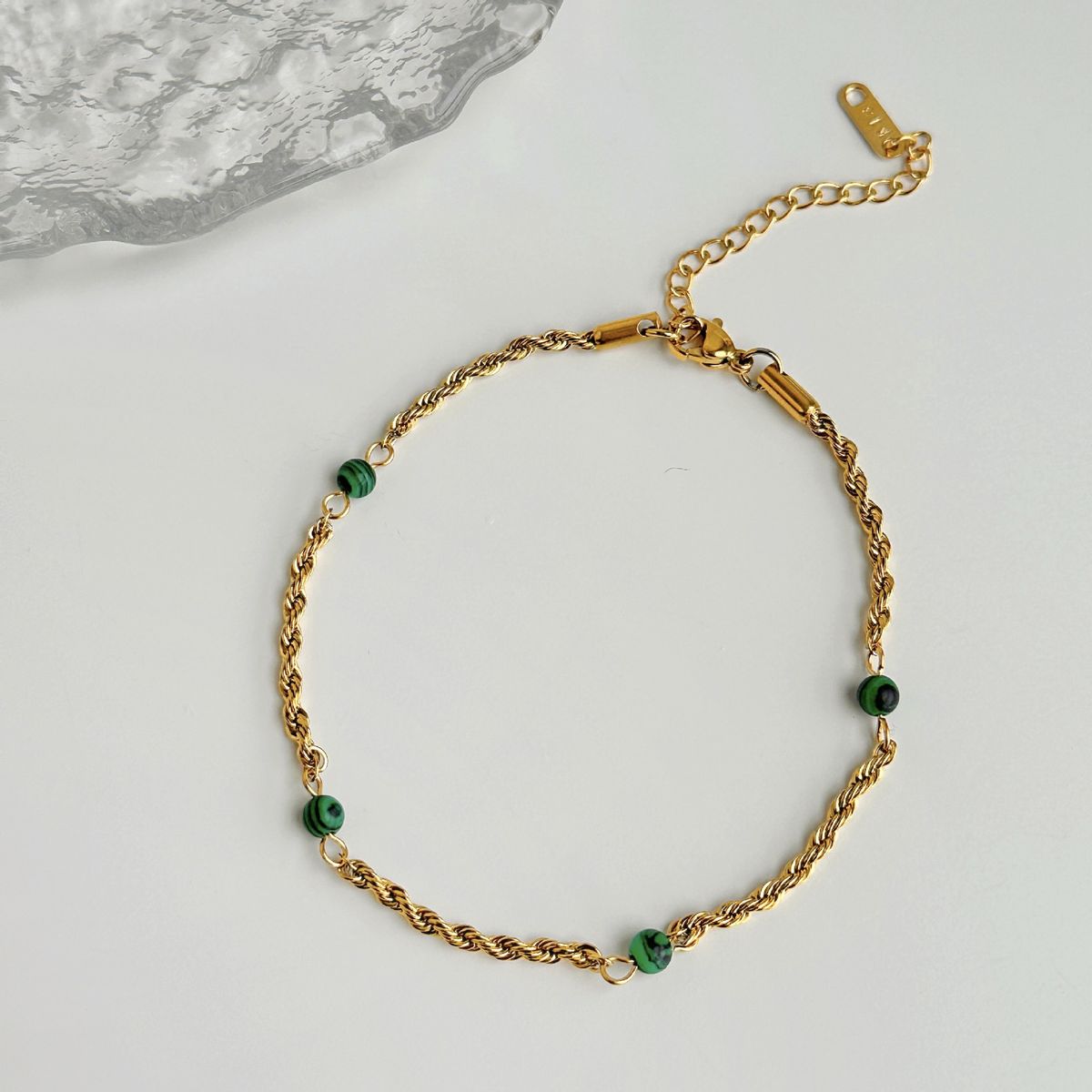 Women’s Jewelry Set Fashion Fashion Simple Retro Style Electroplated Pearl Malachite Summer Anklet_ipsvogv.com