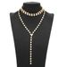 Personality Trend Sparkling Crystal Necklace European And American Fashion Long Geometric Collarbone Chain Necklace_ipsvogv.com
