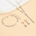 Women’s Jewelry Set Fashion Simple Water Diamond Women's Earrings Necklace Bracelet Three Piece Set Wedding Accessories Necklace Silver Jewelry_ipsvogv.com