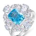 Sea Blue Small Octagonal High Carbon Diamond Ring S925 Silver Full Inlaid With Bright Colored Gems Open Hand Ring_ipsvogv.com
