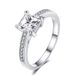 Jewelry Simple Four-Prong Square Zircon Princess Wedding Copper Ring_ipsvogv.com