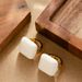 French Exquisite Fashion Small Fragrance Style Drip Oil Enamel Glaze Geometric Square Ear Buckles Women's Light Luxury_ipsvogv.com