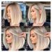 Synthetic Short Bob Straight Wigs Blonde Color Wig For Women Natural Heat Resistant Hair_ipsvogv.com