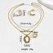 Fashionable and minimalist style ring, women's necklace, jewelry set, niche leaf drip oil design earrings, long chain_ipsvogv.com