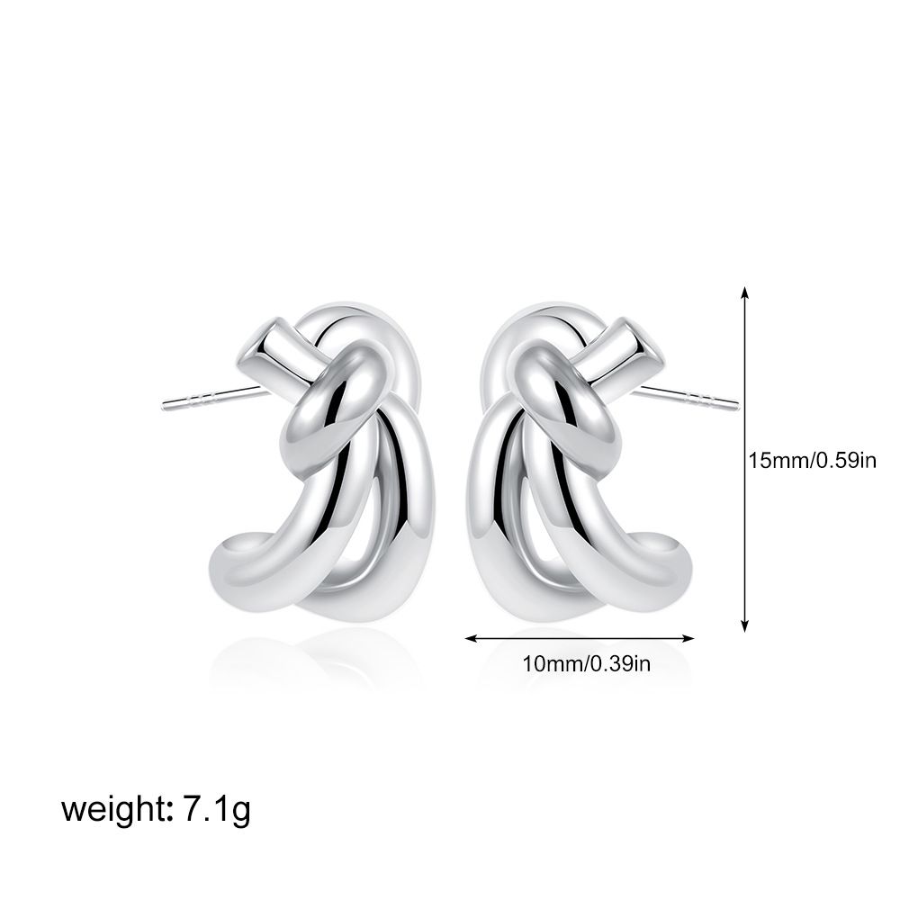 Women’s Jewelry Set Fashion Gold Knot Earrings Design Simple Minimalist Light Luxury Niche Design Braided Earrings_ipsvogv.com