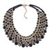 Qiman Popular Handmade Turquoise Crystal Pearl Aluminum Chain Short Necklace NK-01561_ipsvogv.com