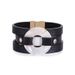 Women's Bohemian Multi Layer Gold Plated Leather With Diamond Plate Round Buckle Bracelet_ipsvogv.com