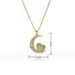 Gold Plated Sun & Moon Pendant Necklace - Copper Hollow Design, Micro Inlaid Zircon, Personalized Jewelry Gift For Women_ipsvogv.com