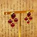 Antique New Year red earrings with tassels, long grand and luxurious women's earrings, silver needles_ipsvogv.com