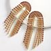 Personality exaggerated colorful full diamond tassel earrings high end super flash design earrings temperament earrings_ipsvogv.com