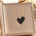 Korean Version Titanium Steel Necklace, Women's Black And White Mother Of Pearl, Big Heart-shaped Temperament Pendant,_ipsvogv.com