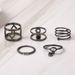 Creative Black Minimalist Multi-layer Spring 5-piece Set With Diamond Ring Accessories_ipsvogv.com