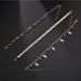 jewelry Hollow leaf personality retro arrow diamond anklet set Tassel alloy three piece set_ipsvogv.com