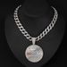 Hip Hop Full Diamond Alloy Round Drip Oil Letter GO Pendant Cuban Chain Fashion Trend Personalized Men's Jewelry_ipsvogv.com