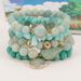 Across The Bohemian Stacking Style Natural Stone Set Rose Quartz Green Aventurine Volcanic Stone Composition_ipsvogv.com