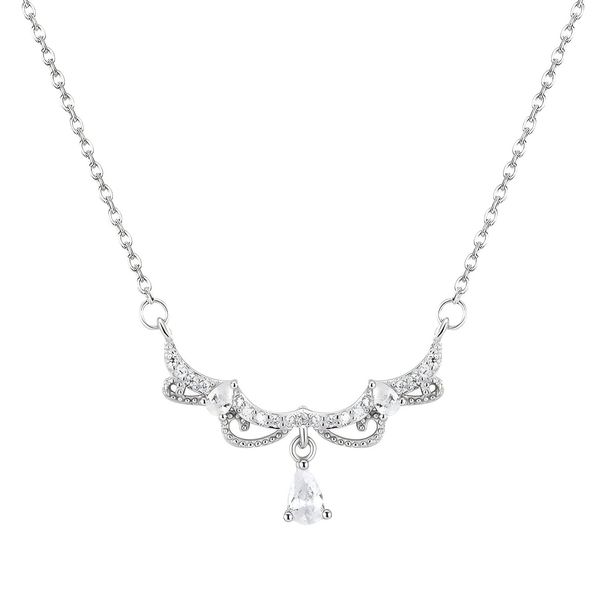 New Super Shiny Lace Edge Water Drop Zircon Necklace Light Luxury High-end Sense Niche Temperament Versatile Clavicle_ipsvogv.com