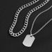 Unisex hot selling hip hop men's double layer pendant necklace titanium steel tag metal chain sweater chain jewelry_ipsvogv.com