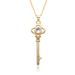 Gold Color Preserving Love Key Necklace Female Ins Clavicle Chain Korean Version Crystal Zircon Pendant Necklace_ipsvogv.com