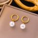 New French Pearl Pendant For Women, Titanium Steel Gold Plated Simple Earrings And Earrings, Trendy_ipsvogv.com