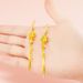 Vietnamese Sand Gold Long Flower Tassel Earhook Ethnic Style Women's Earrings Jewelry_ipsvogv.com