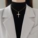 Stainless Steel Chain Classic Shiny Zircon Cross Heart Pendant Necklace For Women Lady Fashion Jewelry Accessories Gifts_ipsvogv.com