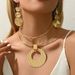 Women’s Jewelry Set Fashion Geometric Niche Design Light Luxury Necklace Earrings Jewelry Simple Exaggerated Ladies Collar Versatile Earrings Earrings_ipsvogv.com