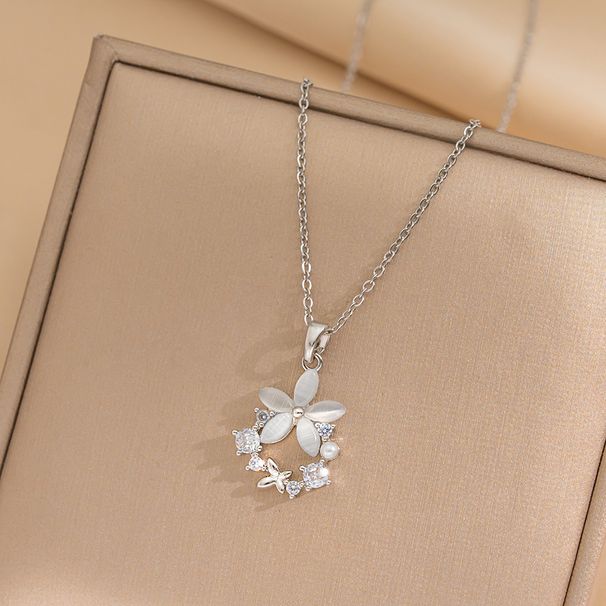 Flower Pendant Women's High-end Light Luxury Niche Design Necklace Sweet High-end Design Necklace Clavicle Chain Niche_ipsvogv.com