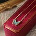 Enamel Butterfly Dreamy And Dynamic Gradient Blue Necklace, Women's Instagram Style, Niche Temperament, High-end_ipsvogv.com
