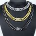 Men’s Jewelry Set Fashion 12mm Round Smooth Spring Buckle Alloy Men's Necklace High End Trendy Hip Hop Cuban Chain_ipsvogv.com