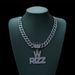 Crown W RIZZ Gun Black Purple Diamond Alloy Pendant Personalized Men's Hip Hop Necklace_ipsvogv.com