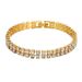 Full Bracelet Unisex Hip Hop Double Row Silver Micro Paved Rhinestone Bangle_ipsvogv.com