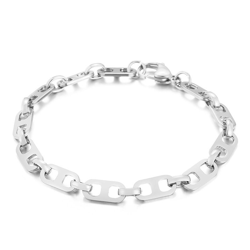 Men's Jewelry Street Coffee Beans Stainless Steel 304 Pig Nose Character Bracelet_ipsvogv.com