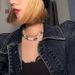New hip-hop niche design with thorny patchwork pearl collarbone chain, versatile sweater hoodie chain for men and women,_ipsvogv.com