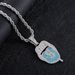 Hip Hop Rap Decoration Full Diamond 3D Dollar Tongue Pendant Trendy Exaggerated Cuban Chain Necklace_ipsvogv.com