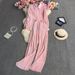 Women's Fashion Clean Color Shirt Two-piece Set Of High Waist Vertical Vertical Wide Leg Pants_ipsvogv.com